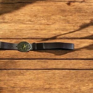 Vintage Style Brown Belt with Star Buckle – Unisex